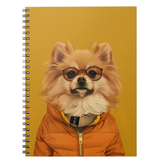 愛らしいポメラニア犬 ノートブック (正面)