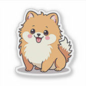 愛らしいポメラニア犬、泡立つかわいいチャーム、小 シール (正面)