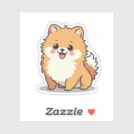 愛らしいポメラニア犬、泡立つかわいいチャーム、小 シール