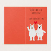 愛らしいポーラーベア·パン·バレンタイン·デイ·カード (外部フラット)