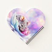 愛らしいマウスのスリープ花びら ノートブック (裏面)