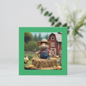 愛らしいマウス農家オンヘイ招待状 招待状 (スタンド正面)