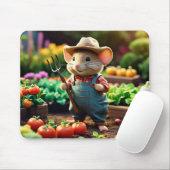 . .愛らしいマウス農家 – 庭に野菜 マウスパッド (マウス)