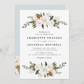 愛らしいマグノリア水結婚彩フローラ 招待状 (正面/裏面)