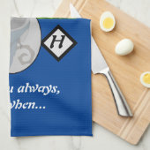 愛らしいマグパイ探しガラスモノグラムw写真 キッチンタオル (四つ折り)