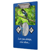 愛らしいマグパイ探しガラスモノグラムw写真 クリップボード (左)