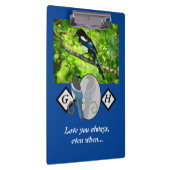 愛らしいマグパイ探しガラスモノグラムw写真 クリップボード (右)