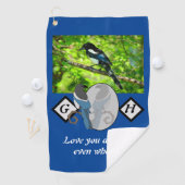 愛らしいマグパイ探しガラスモノグラムw写真 ゴルフタオル (インサイチュ)