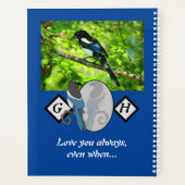 愛らしいマグパイ探しガラスモノグラムw写真 プランナー手帳 (裏面)