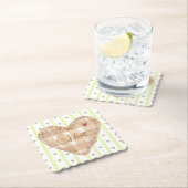 愛らしいマッチングタータンチェックハートとストライプ ペーパーコースター (インサイチュ)