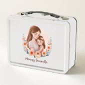 愛らしいママとドーターボンド – フローラフレーム メタルランチボックス (裏面)