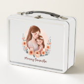 愛らしいママとドーターボンド – フローラフレーム メタルランチボックス (正面)