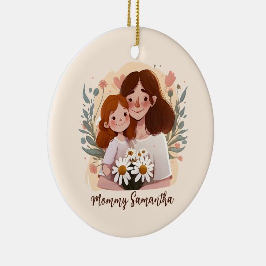 愛らしいママとドーターボンド – フローラフレーム(2) セラミックオーナメント (右)