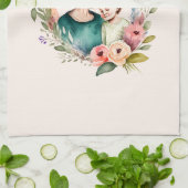 愛らしいママとドーターボンド – フローラフレーム(4) キッチンタオル (折り畳み)