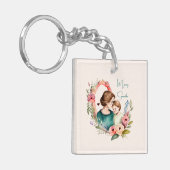 愛らしいママとドーターボンド – フローラフレーム(4) キーホルダー (正面左)