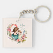 愛らしいママとドーターボンド – フローラフレーム(4) キーホルダー (裏面)