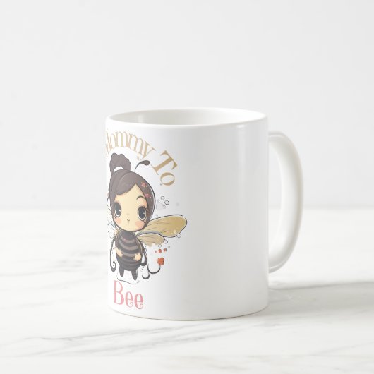 愛らしいママとビーのマグギフト コーヒーマグカップ (正面右)
