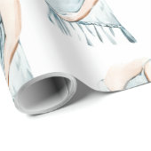 愛らしいママと赤ちゃんブルーの男の子シャワー ラッピングペーパー (ロールコーナー)