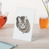 愛らしいママキャットイラストレーション | かわいい猫デザイン 台座サイン (インサイチュ)