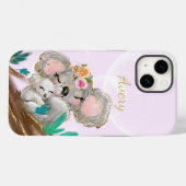 愛らしいママコアラベアベビーパーソナライズされた金ゴールドC Case-Mate iPhoneケース (裏面 (横))