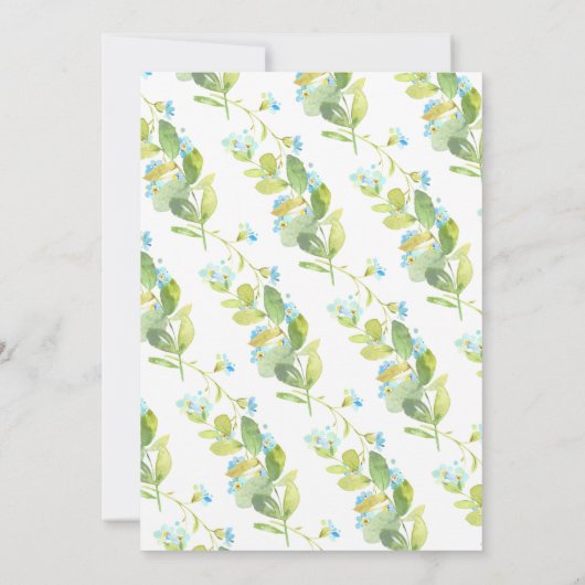 愛らしいママ&ベビーバニーボーイズ赤ちゃんシャワー 招待状 (裏面)