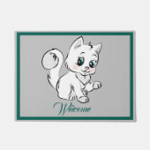 愛らしいマンガの子猫を登場 ドアマット (正面)