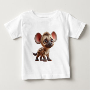 愛らしいマンガHyena Cubグラフィック ベビーTシャツ