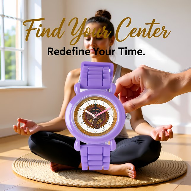 愛らしいマンダラ象メタライザーデザイン 5 腕時計 (クリエイターアップロード済み)