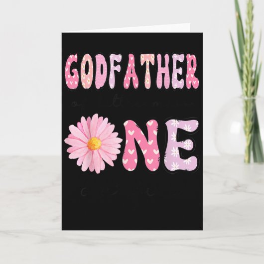 愛らしいミスの名付け親 1歳の誕生日 Nk カード (正面)