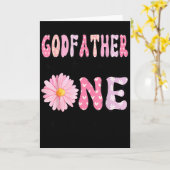 愛らしいミスの名付け親 1歳の誕生日 Nk カード (黄色い花)