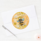 愛らしいミツバチのラベル ラウンドシール (封筒)