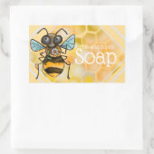 愛らしいミツバチのラベル 長方形シール (バッグ)