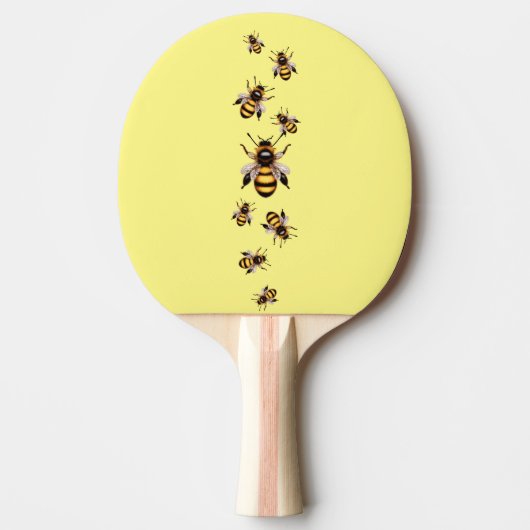 愛らしいミツバチをテーマにした黄色い卓球ラケット 卓球ラケット (正面)