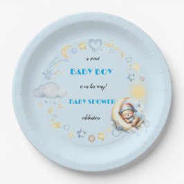 愛らしいムーンスターズスリーピーテディベア ペーパープレート