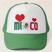 愛らしいメキシコ国旗ハート愛国心 キャップ (正面)