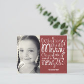 愛らしいメッセージクリスマスフォトカードはがき シーズンポストカード (スタンド正面)