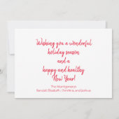 愛らしいメリークリスマスギニアピグ金ゴールドオーナメント シーズンカード (裏面)