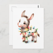 愛らしいメリークリスマスロバの水のカラーライト ポストカード (正面/裏面)