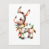 愛らしいメリークリスマスロバの水のカラーライト ポストカード (正面)