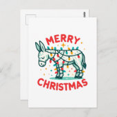 愛らしいメリークリスマスロバ ポストカード (正面/裏面)