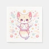 愛らしいモダンキツネベビーシャワー スタンダードカクテルナプキン (正面)