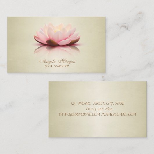 愛らしいモダンシックエレガントな蓮の花 名刺 (正面/裏面)