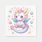 愛らしいモダンドラゴンベビーシャワー スタンダードカクテルナプキン (正面)