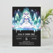 愛らしいモダンプリンセス誕生日 招待状 (スタンド正面)