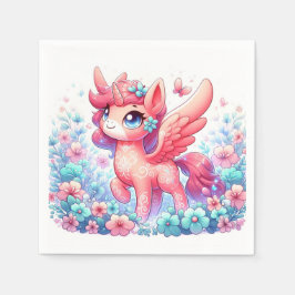 愛らしいモダンユニコーン赤ちゃんシャワー スタンダードカクテルナプキン