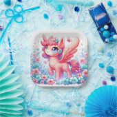 愛らしいモダンユニコーン赤ちゃんシャワー ペーパープレート (パーティー)