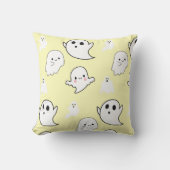 愛らしいモダン幽霊ライトイエローハロウィーン クッション (正面)