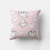 愛らしいモダン幽霊ライトピンクのハロウィーン クッション (裏面)
