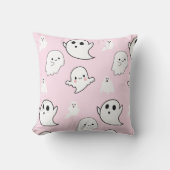 愛らしいモダン幽霊ライトピンクのハロウィーン クッション (正面)