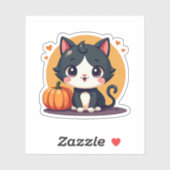 愛らしいモノクロの子猫 - ハロウィンパステルアート シール (シート)